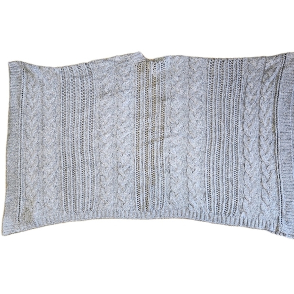 Soma Frost/Moonlight Cable Knit Ruana Wrap Shawl One Size Cozy Neutral - Picture 7 of 8